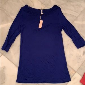 Pink Blush large blue top